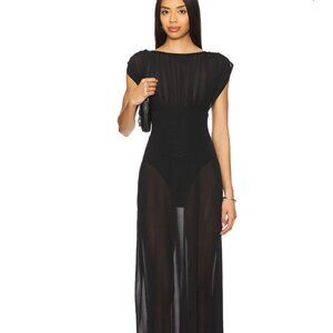 Camila Coelho Ophelia Dress, Size L, Sheer Black